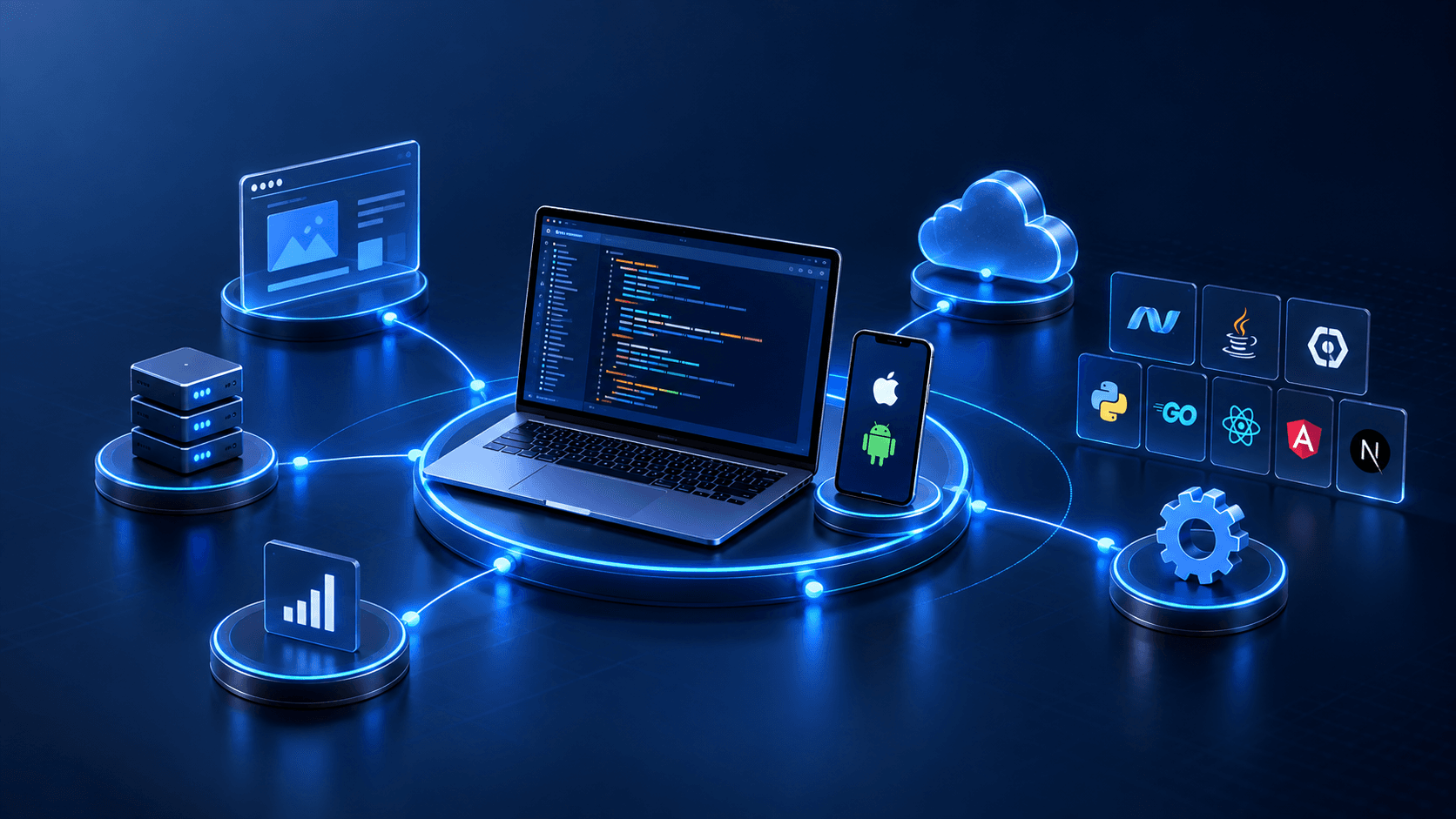 Custom web and mobile application development visual
