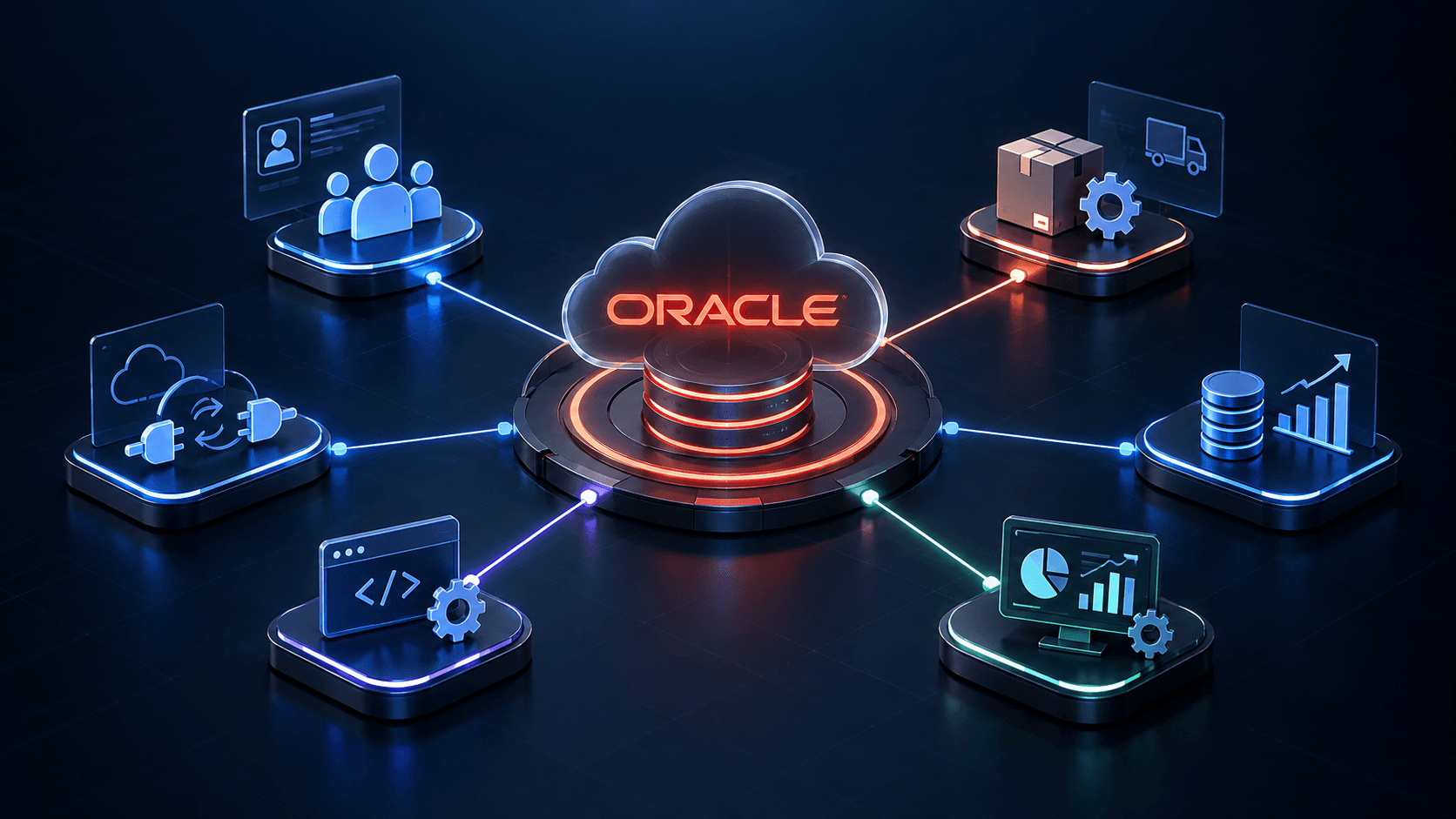 Oracle E-Business Suite and Fusion applications services visual